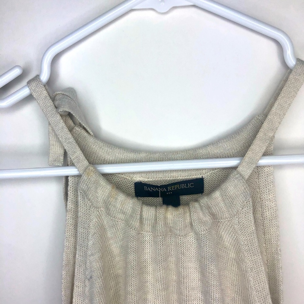Banana Republic beige cream halter sweater top scoop neckline L - Picture 7 of 11